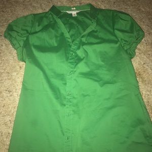 🏝Green short sleeve blouse